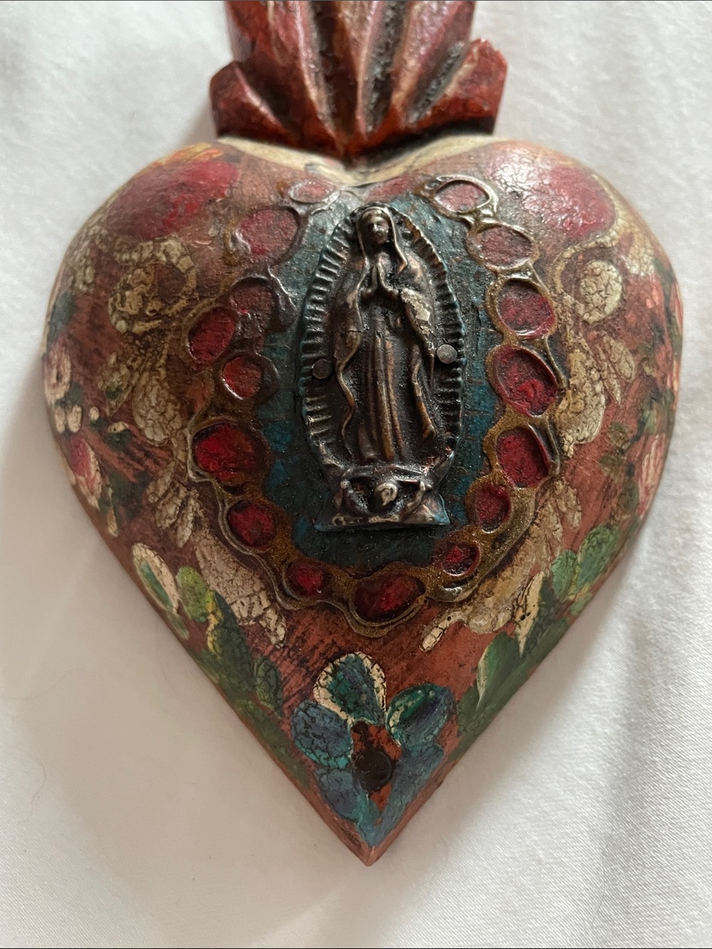 Mexican Sacred Heart  religious art - Picture 9 of 13